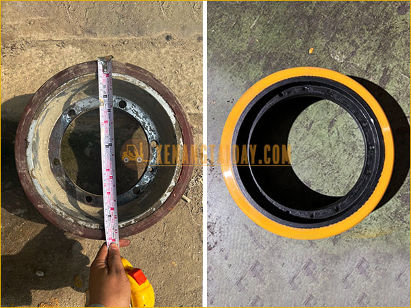 Bánh PU bị mòn nhiều mất lớp PU