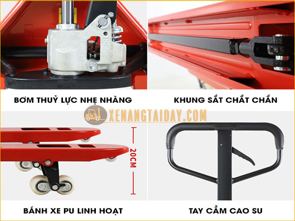 Cấu tạo cơ bản xe nâng tay