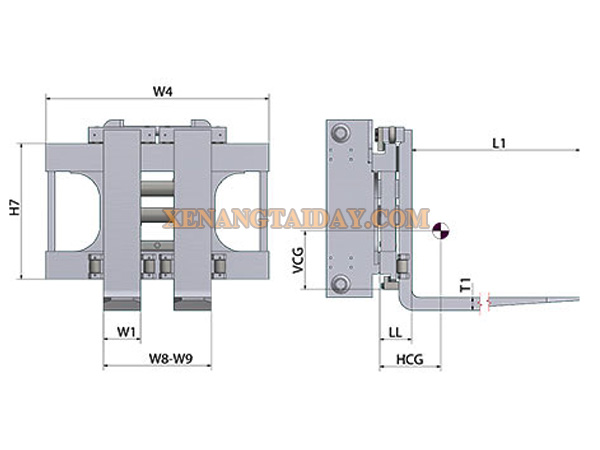 Bộ dịch càng nâng (fork shift - fork positioner)