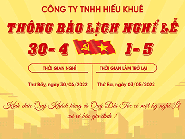 Lịch nghỉ lễ 30/04 và 01/05