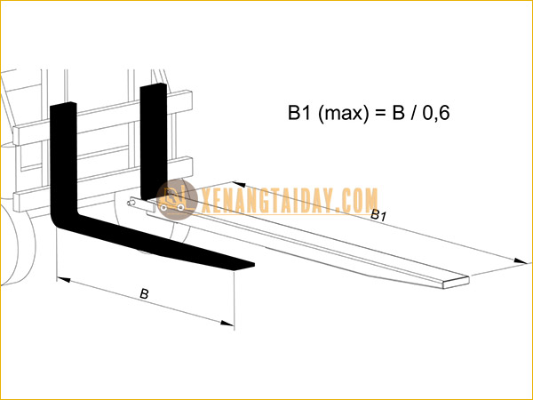 kích thước càng nối liền xe nâng