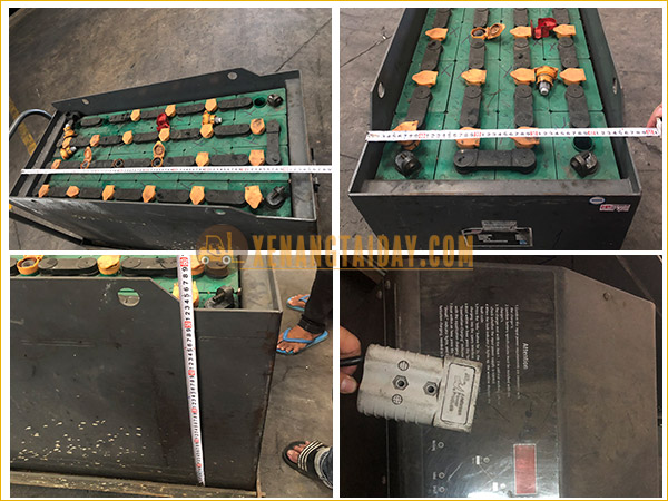 Đo kích thước ắc quy xe nâng