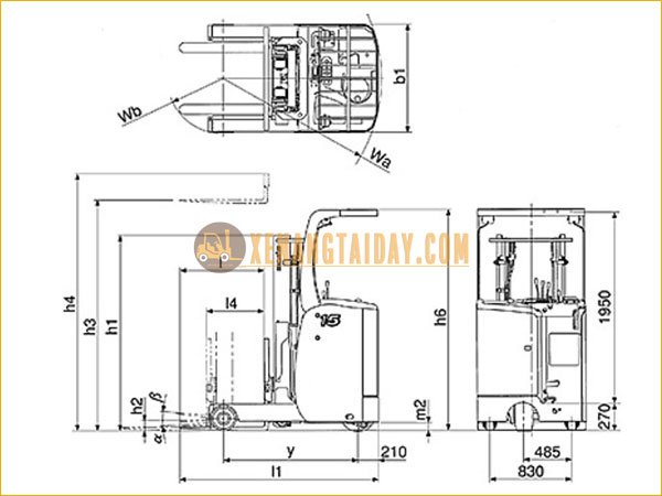 Thông số kỹ thuật xe nâng điện ngồi lái Komatsu FB15RL-14