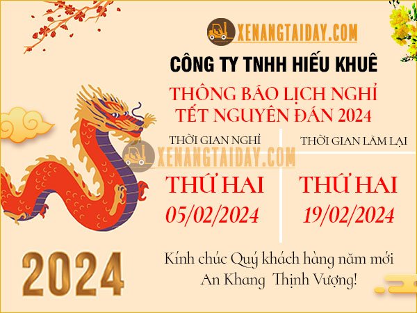 Lịch Nghỉ Tết Nguyên Đán Giáp Thìn 2024