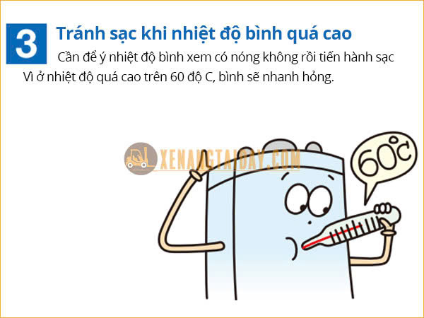 Không sạc khi bình điện đang nóng