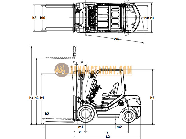 Thông số kỹ thuật xe nâng dầu Komatsu FD30T-17.FD30C-17