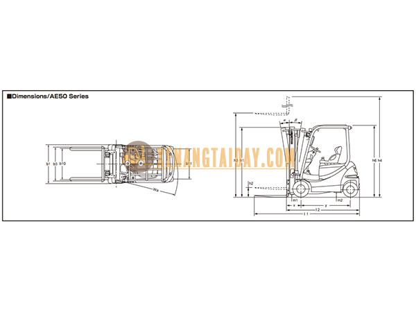 Thông số kỹ thuật xe nâng điện ngồi lái Komatsu FB20-12