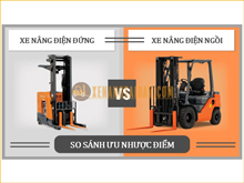 So sánh xe nâng điện ngồi lái và xe nâng điện đứng lái