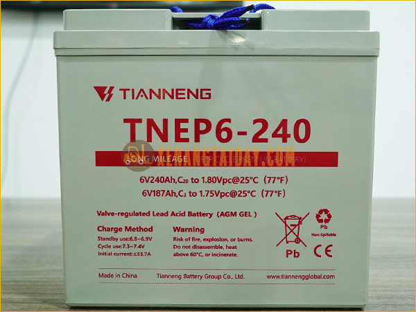 Bình điện xả sâu 6V - 240Ah THIÊN NĂNG (TIANNENG) TNE6-240