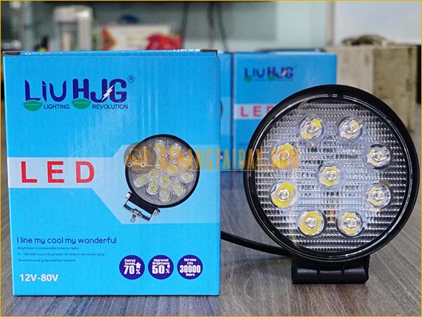 Đèn pha LED tròn 9 bóng chiếu sáng cho xe nâng