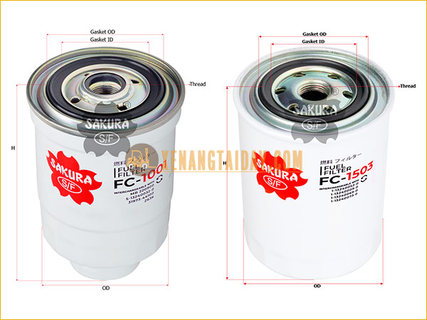 Lọc nhiên liệu xe nâng SAKURA FC-1001, FC-1503