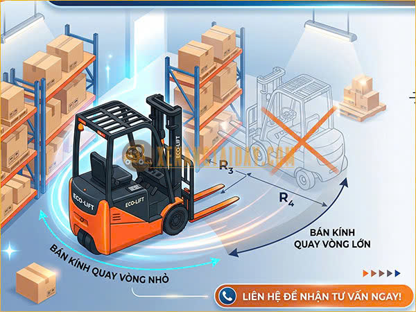 Lợi ích của việc sử dụng xe nâng điện ngồi 3 bánh