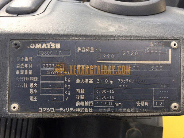 Xe Nâng Dầu KOMATSU FD30C-17