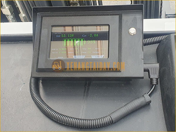 Xe nâng điện đứng lái NICHIYU FBRM25-80-450SF gắn pin lithum 48V - 340Ah PKGFF48340