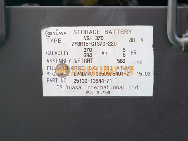 Bình điện xe nâng điện TOYOTA 1.8 bãi nhật được trang bị công suất cao 48V-370Ah.