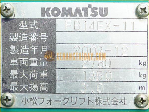 Xe nâng điện ngồi lái KOMATSU FB14EX-11