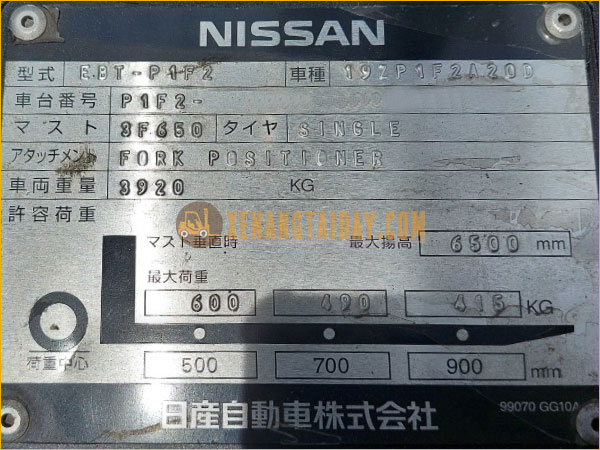 Xe nâng Xăng - Gas Nissan ETB-P1F2