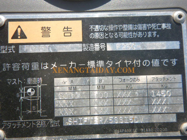 Xe nâng Xăng MITSUBISHI FG15T