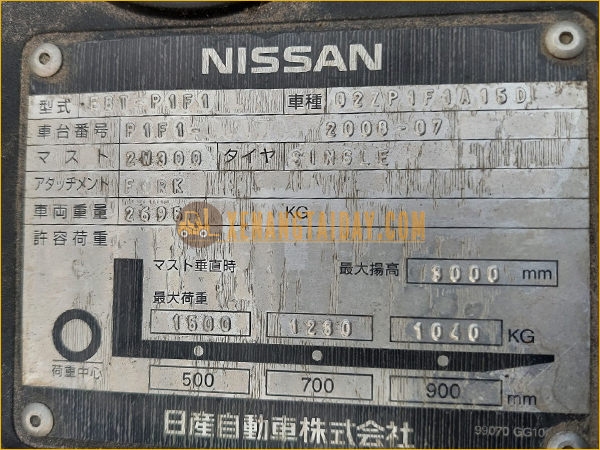 Xe nâng Xăng Nissan EBT-P1F1