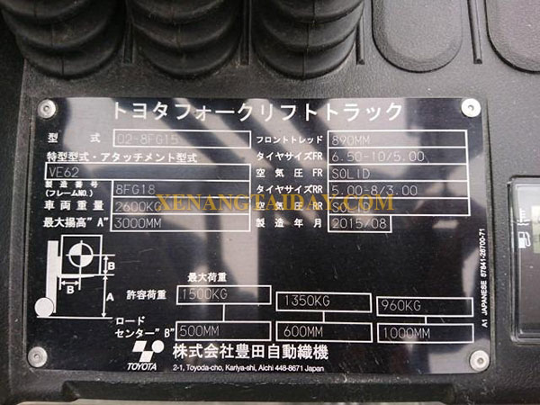 Xe nâng Xăng TOYOTA 02-8FG15